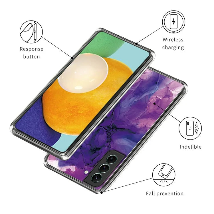 IMD TPU Case for Samsung Galaxy S24 Shell Abstract Marble Printed Anti-Scratch Phone Cover