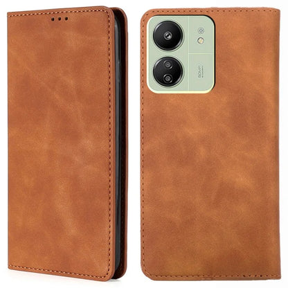 For Xiaomi Redmi 13C 4G / Poco C65 4G Case Skin-Touch Feeling PU Leather Phone Cover with Card Slots