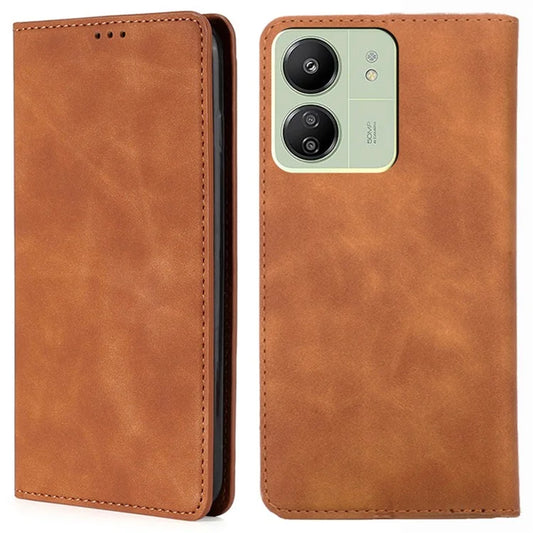 For Xiaomi Redmi 13C 4G / Poco C65 4G Case Skin-Touch Feeling PU Leather Phone Cover with Card Slots