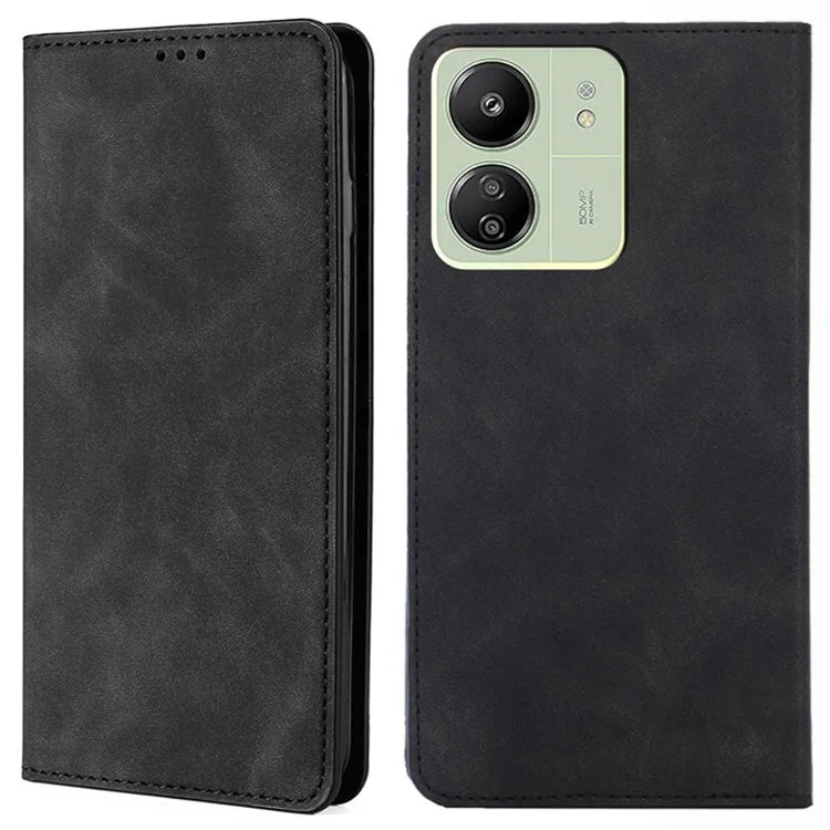 For Xiaomi Redmi 13C 4G / Poco C65 4G Case Skin-Touch Feeling PU Leather Phone Cover with Card Slots