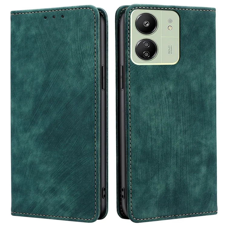 For Xiaomi Redmi 13C 4G / Poco C65 4G Flip Cover Leather RFID Blocking Wallet Phone Case
