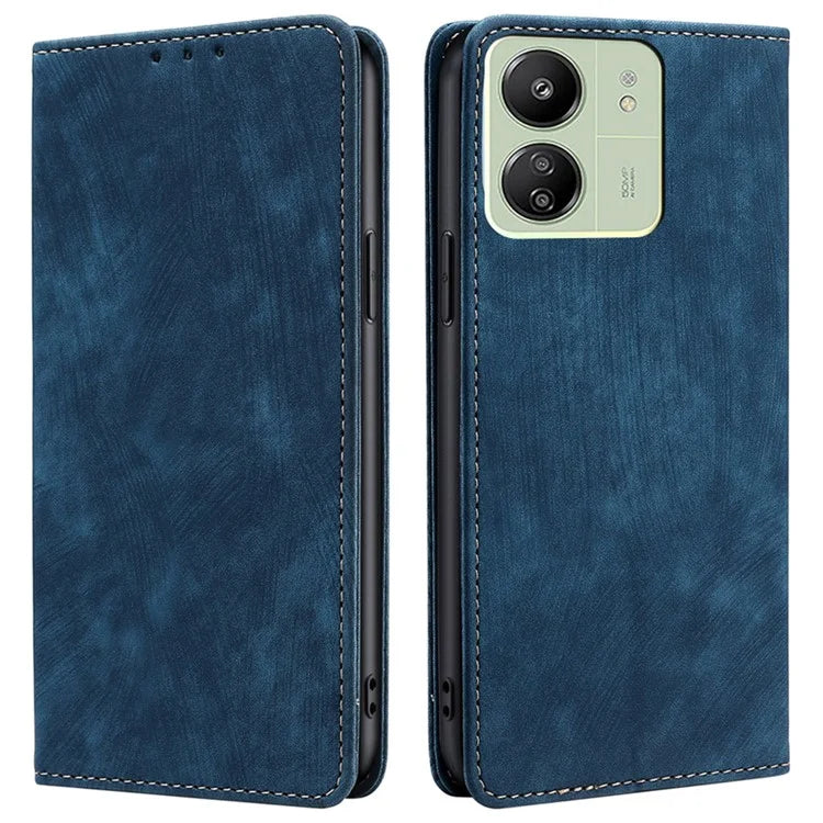 For Xiaomi Redmi 13C 4G / Poco C65 4G Flip Cover Leather RFID Blocking Wallet Phone Case