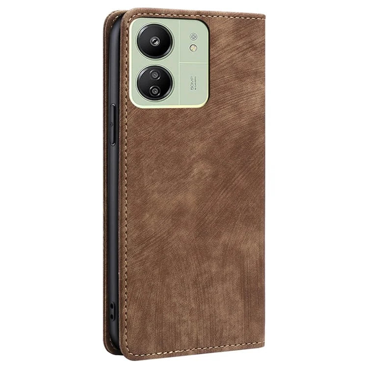 For Xiaomi Redmi 13C 4G / Poco C65 4G Flip Cover Leather RFID Blocking Wallet Phone Case