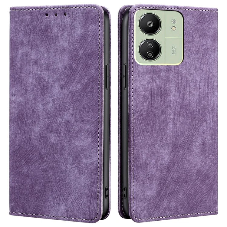 For Xiaomi Redmi 13C 4G / Poco C65 4G Flip Cover Leather RFID Blocking Wallet Phone Case