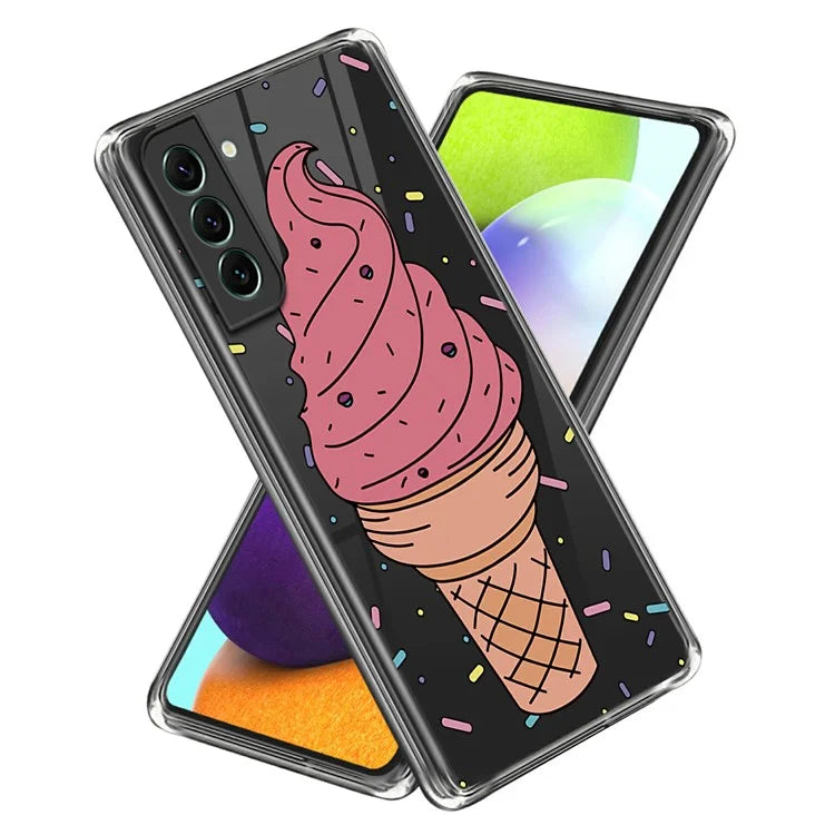 For Samsung Galaxy S24 Phone Case IMD Pattern Design Anti-scratch TPU Cover