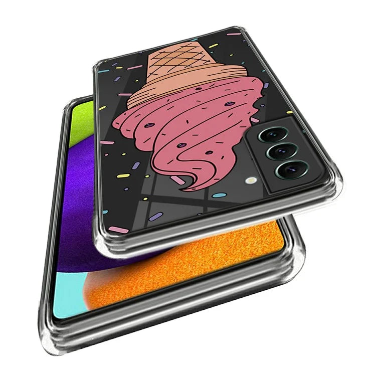 For Samsung Galaxy S24 Phone Case IMD Pattern Design Anti-scratch TPU Cover