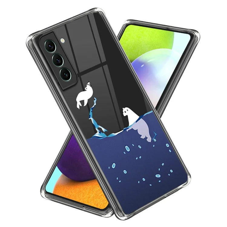 For Samsung Galaxy S24 Phone Case IMD Pattern Design Anti-scratch TPU Cover