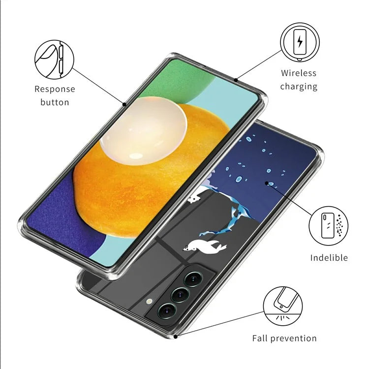 For Samsung Galaxy S24 Phone Case IMD Pattern Design Anti-scratch TPU Cover