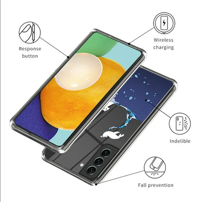 For Samsung Galaxy S24 Phone Case IMD Pattern Design Anti-scratch TPU Cover