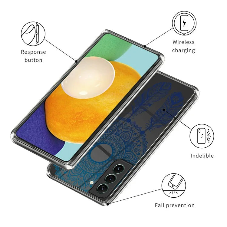 For Samsung Galaxy S24 Phone Case IMD Pattern Design Anti-scratch TPU Cover