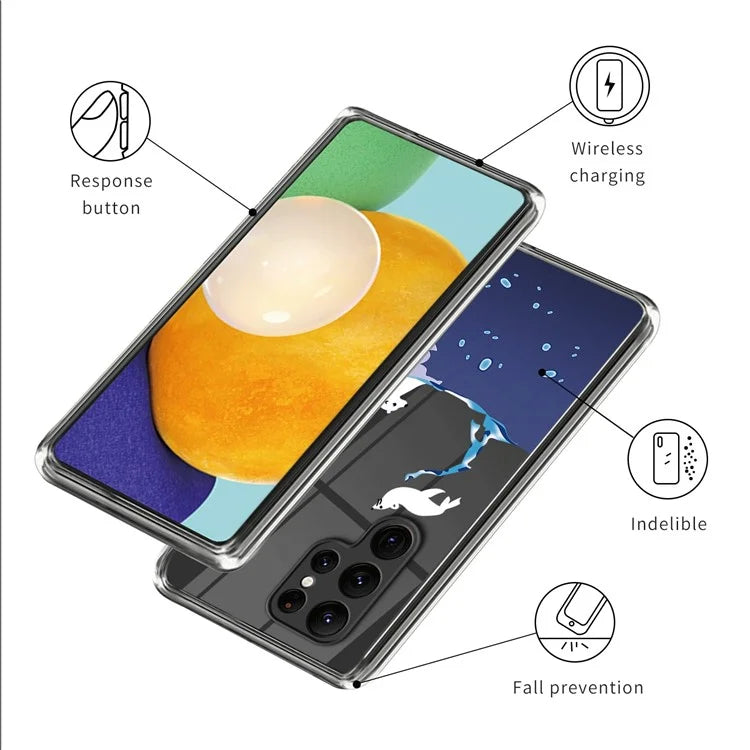 For Samsung Galaxy S24 Ultra Pattern Phone Case Flexible TPU Shockproof Cover
