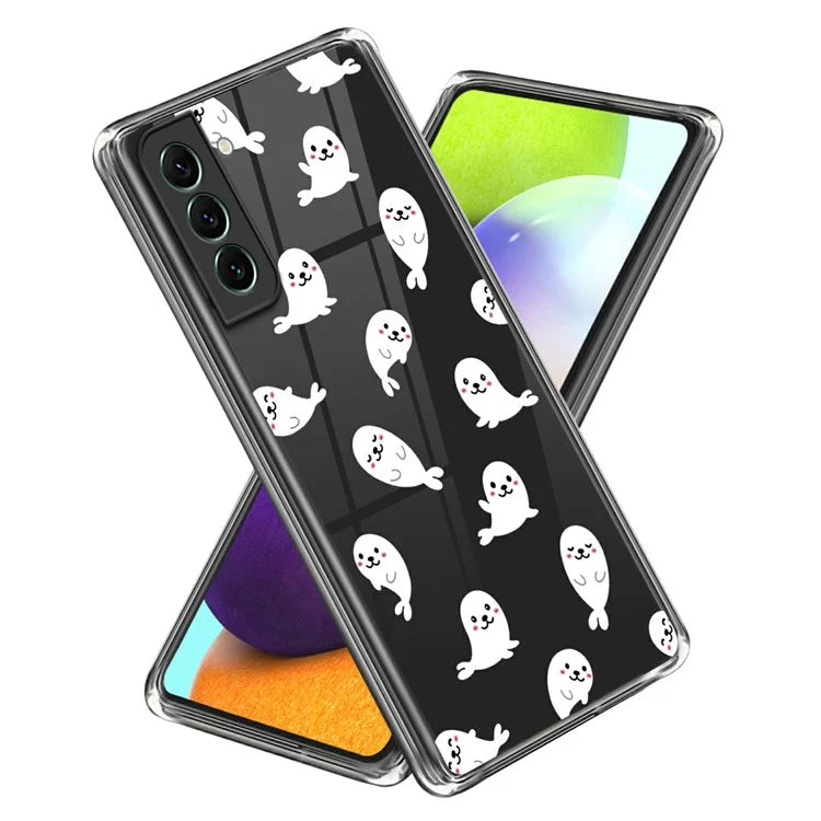 For Samsung Galaxy S24 TPU Phone Case IMD Pattern Slim Fit Protective Cover
