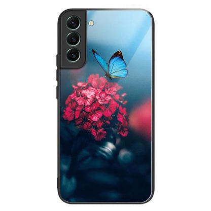 For Samsung Galaxy S24 Phone Case Tempered Glass+TPU Pattern Printed Back Cover
