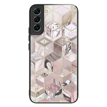 For Samsung Galaxy S24 Phone Case Tempered Glass+TPU Pattern Printed Back Cover