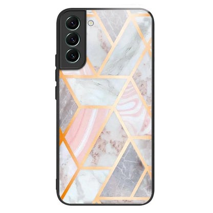 For Samsung Galaxy S24 Phone Case Tempered Glass+TPU Pattern Printed Back Cover