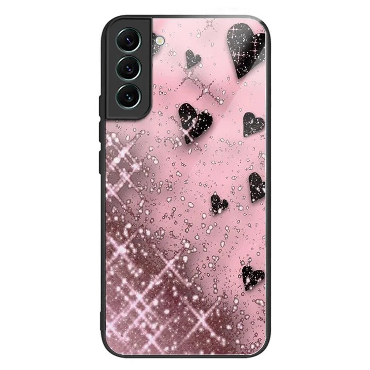 For Samsung Galaxy S24 Phone Case Tempered Glass+TPU Pattern Printed Back Cover