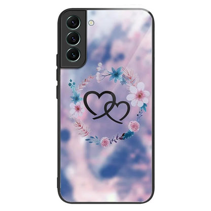For Samsung Galaxy S24 Phone Case Tempered Glass+TPU Pattern Printed Back Cover