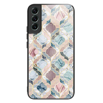 For Samsung Galaxy S24 Phone Case Tempered Glass+TPU Pattern Printed Back Cover