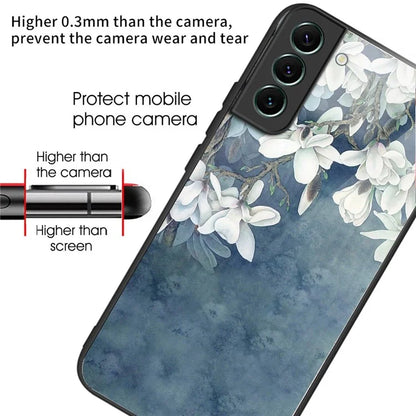 For Samsung Galaxy S24+ Phone Case Pattern Printing Tempered Glass+TPU Cover