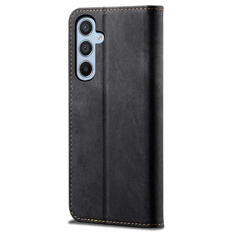 For Samsung Galaxy A35 5G Wallet Case Jeans Cloth Texture PU Leather Cover