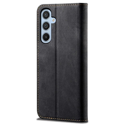For Samsung Galaxy A35 5G Wallet Case Jeans Cloth Texture PU Leather Cover