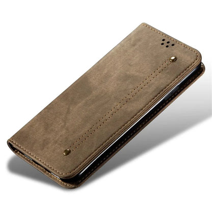 For Motorola Edge 40 5G Case Jeans Cloth Texture Leather Wallet Phone Cover