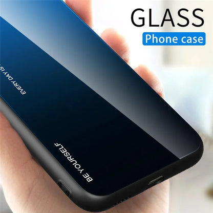 For Samsung Galaxy A15 5G Back Case Gradient Color Tempered Glass Phone Cover Protector