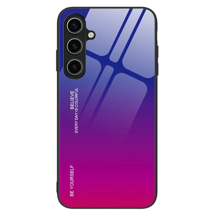 For Samsung Galaxy A15 5G Back Case Gradient Color Tempered Glass Phone Cover Protector