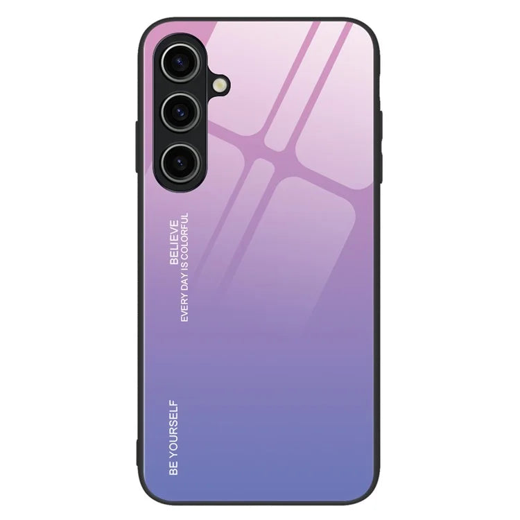 For Samsung Galaxy A15 5G Back Case Gradient Color Tempered Glass Phone Cover Protector