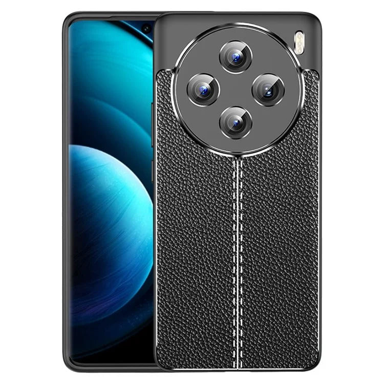 For vivo X100 5G Case Shockproof Litchi Texture TPU Mobile Phone Shell Cover