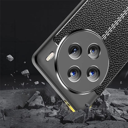 For vivo X100 5G Case Shockproof Litchi Texture TPU Mobile Phone Shell Cover