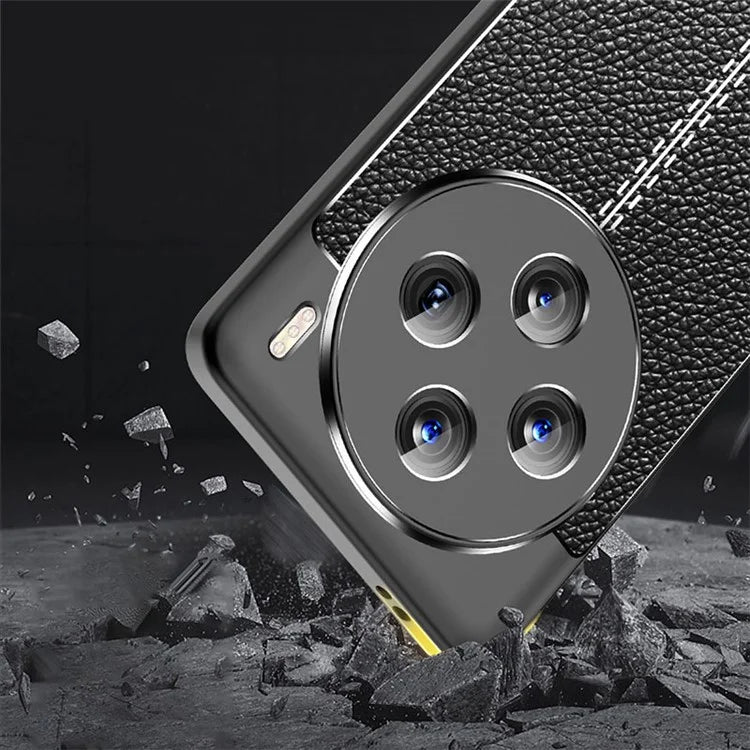 For vivo X100 5G Case Shockproof Litchi Texture TPU Mobile Phone Shell Cover