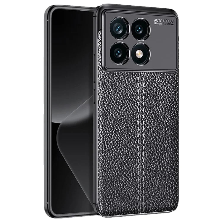 For Xiaomi Redmi K70E 5G / Poco X6 Pro 5G TPU Case Shock Absorbing Litchi Texture Back Cover