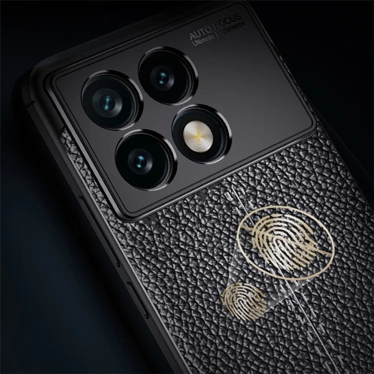 For Xiaomi Redmi K70E 5G / Poco X6 Pro 5G TPU Case Shock Absorbing Litchi Texture Back Cover