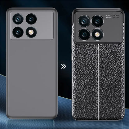 For Xiaomi Redmi K70E 5G / Poco X6 Pro 5G TPU Case Shock Absorbing Litchi Texture Back Cover