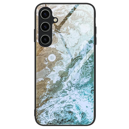 For Samsung Galaxy A15 5G Pattern Case Anti-Fall Protection Tempered Glass Phone Cover