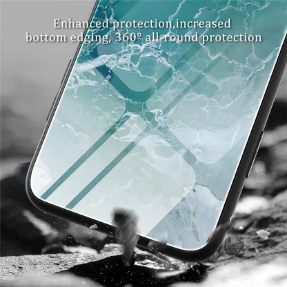 For Samsung Galaxy A15 5G Pattern Case Anti-Fall Protection Tempered Glass Phone Cover