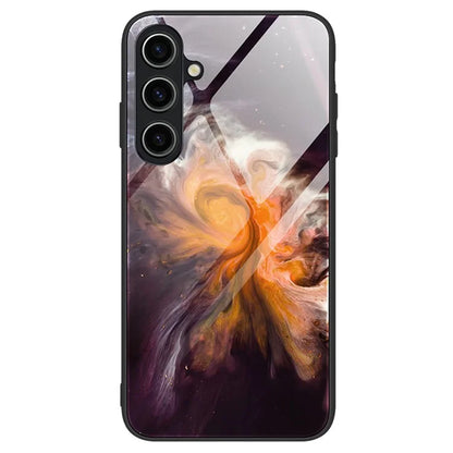 For Samsung Galaxy A15 5G Pattern Case Anti-Fall Protection Tempered Glass Phone Cover
