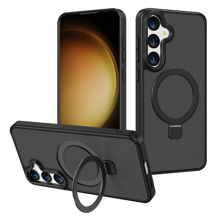 For Samsung Galaxy S24+ Case Anti-Drop TPU+PC Kickstand Phone Cover Compatible with MagSafe