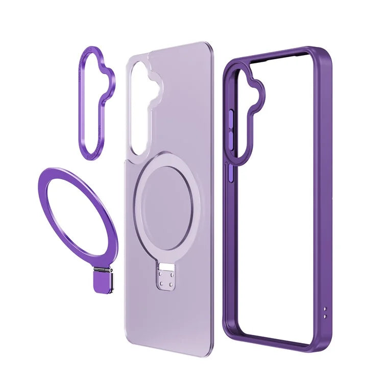 For Samsung Galaxy S24+ Case Anti-Drop TPU+PC Kickstand Phone Cover Compatible with MagSafe