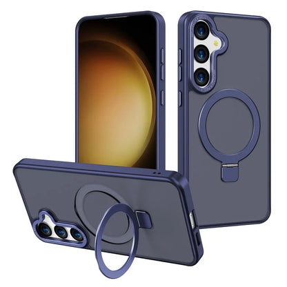 For Samsung Galaxy S24+ Case Anti-Drop TPU+PC Kickstand Phone Cover Compatible with MagSafe