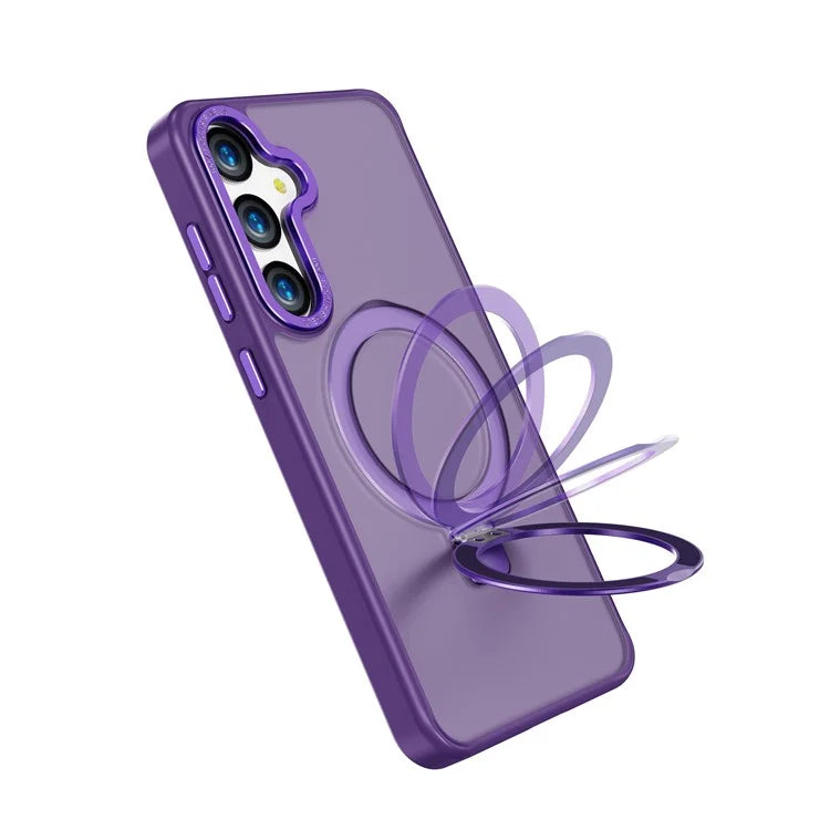 For Samsung Galaxy S24+ Case Anti-Drop TPU+PC Kickstand Phone Cover Compatible with MagSafe