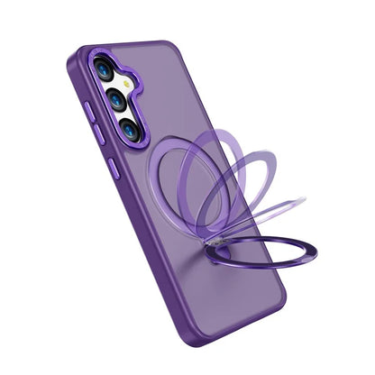 For Samsung Galaxy S24+ Case Anti-Drop TPU+PC Kickstand Phone Cover Compatible with MagSafe