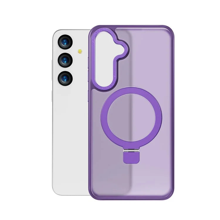 For Samsung Galaxy S24+ Case Anti-Drop TPU+PC Kickstand Phone Cover Compatible with MagSafe