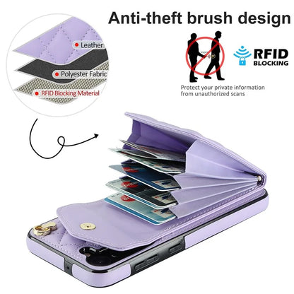For Samsung Galaxy S23 FE Case Card Holder Ring Kickstand Leather+TPU Crossbody Cover