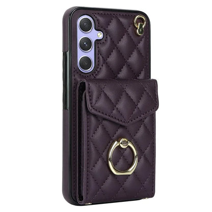 For Samsung Galaxy S23 FE Case Card Holder Ring Kickstand Leather+TPU Crossbody Cover