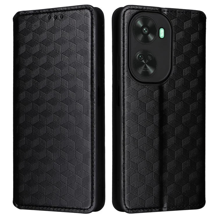 For Huawei nova 11 SE Stand View Cover Rhombus Pattern Imprinted Phone Case