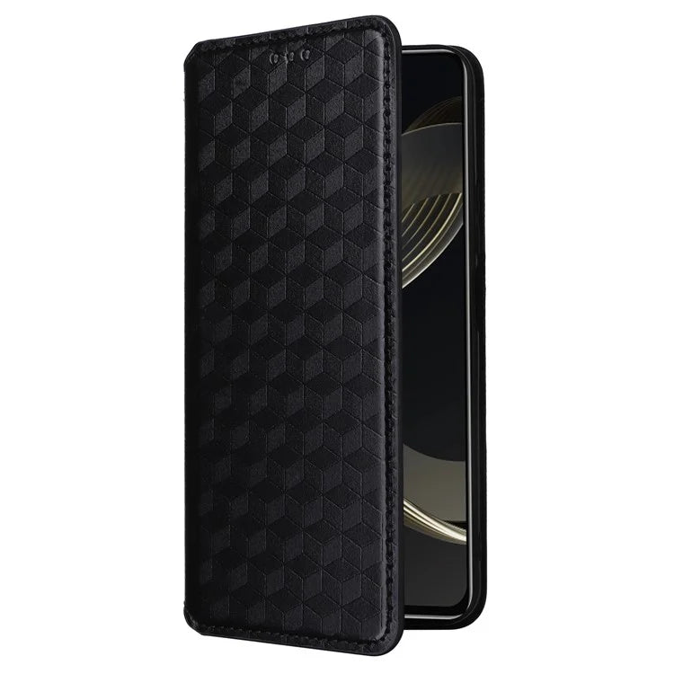 For Huawei nova 11 SE Stand View Cover Rhombus Pattern Imprinted Phone Case