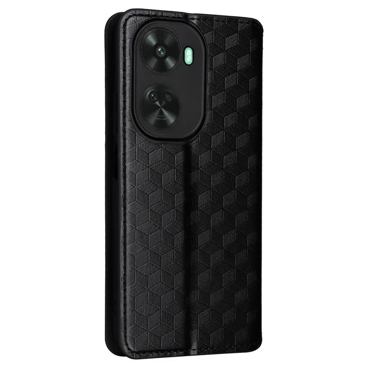 For Huawei nova 11 SE Stand View Cover Rhombus Pattern Imprinted Phone Case