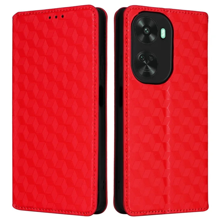 For Huawei nova 11 SE Stand View Cover Rhombus Pattern Imprinted Phone Case